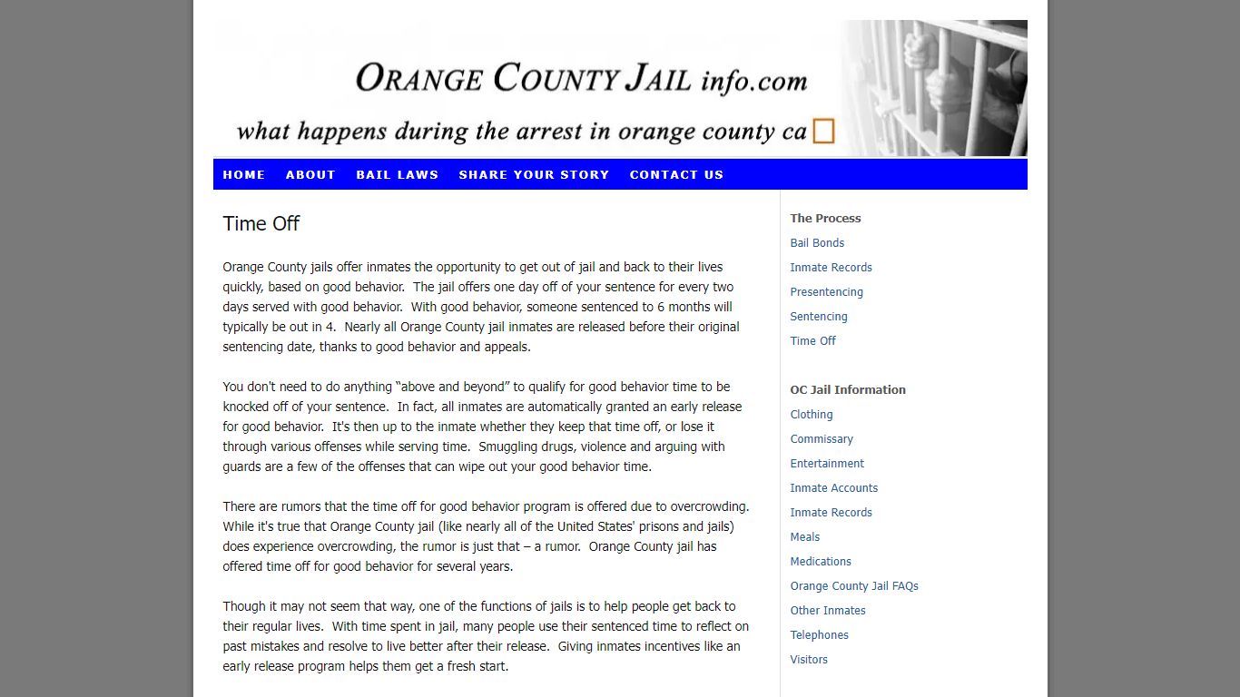 Orange County Jail – Time Off